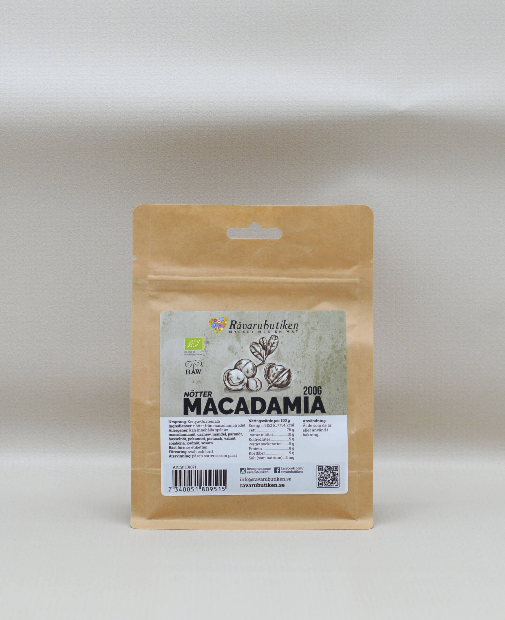 Macadamianötter Premium RAW&EKO 200g
