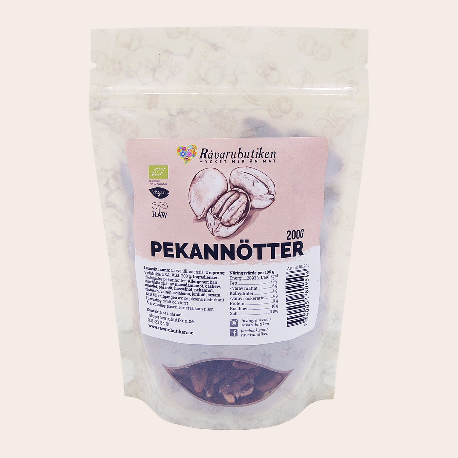 Pekannötter Premium RAW&EKO 200g