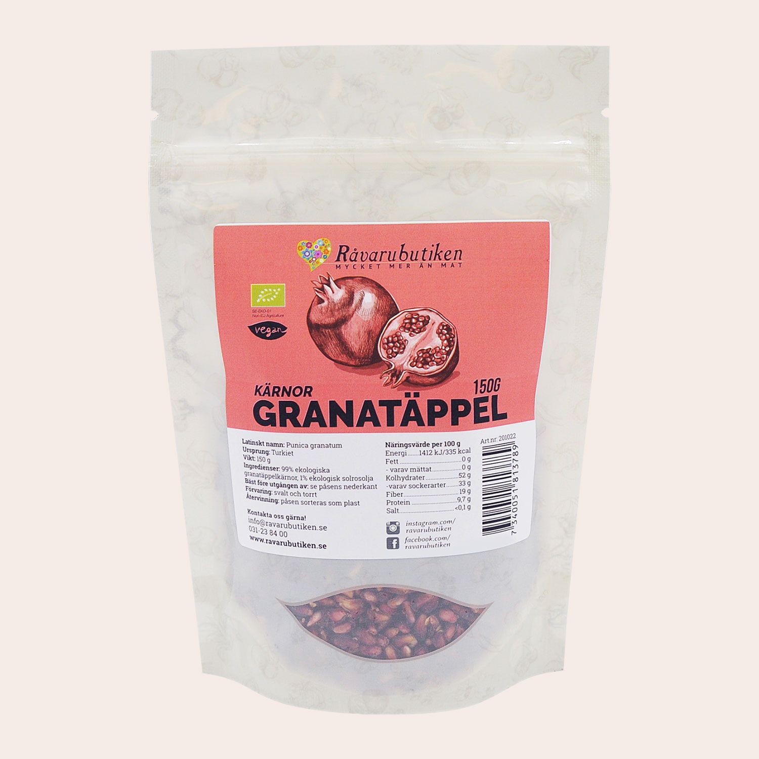 Granatäppelkärnor EKO 150g