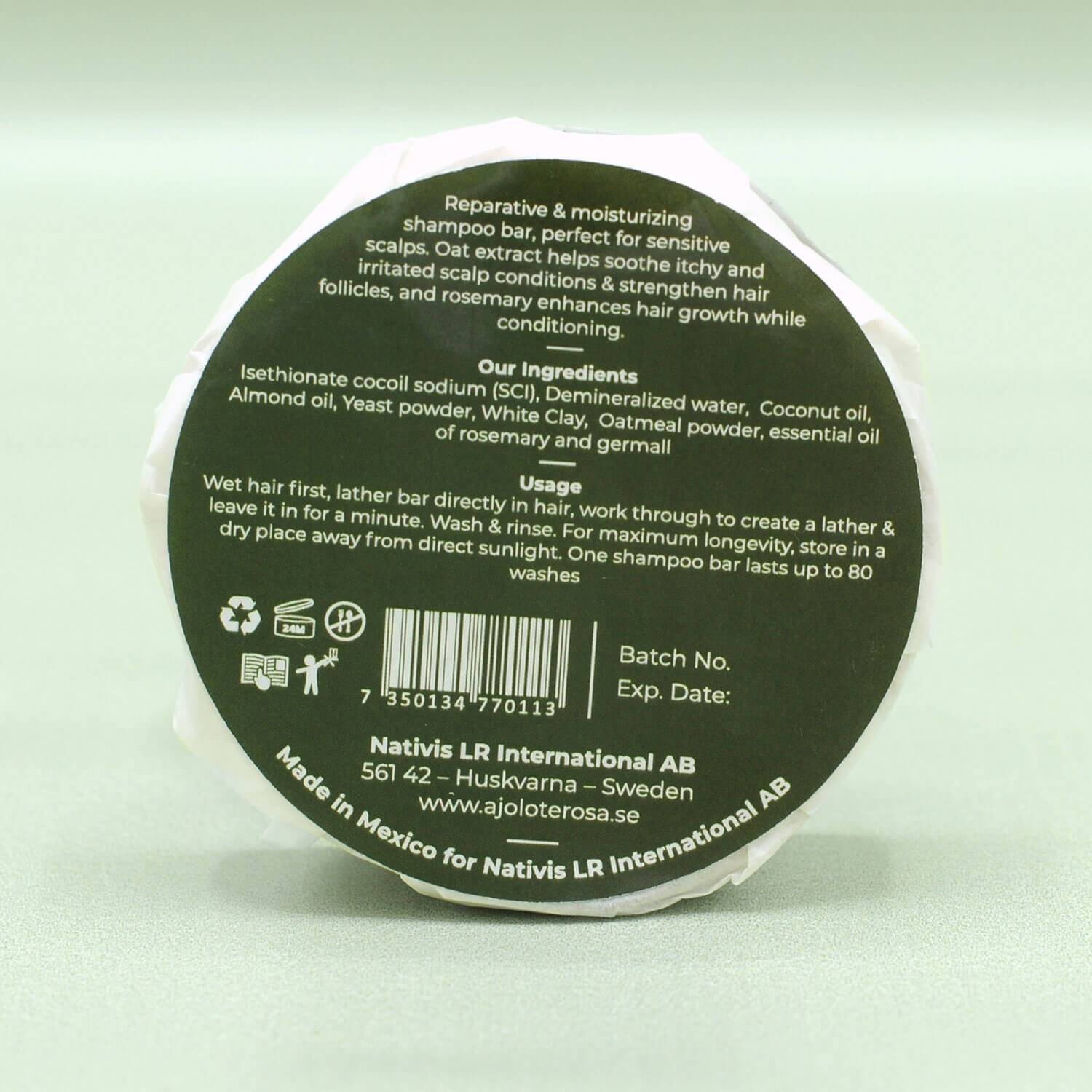 Ajolote Rosa Naturligt Schampoo för Normalt Hår 120g