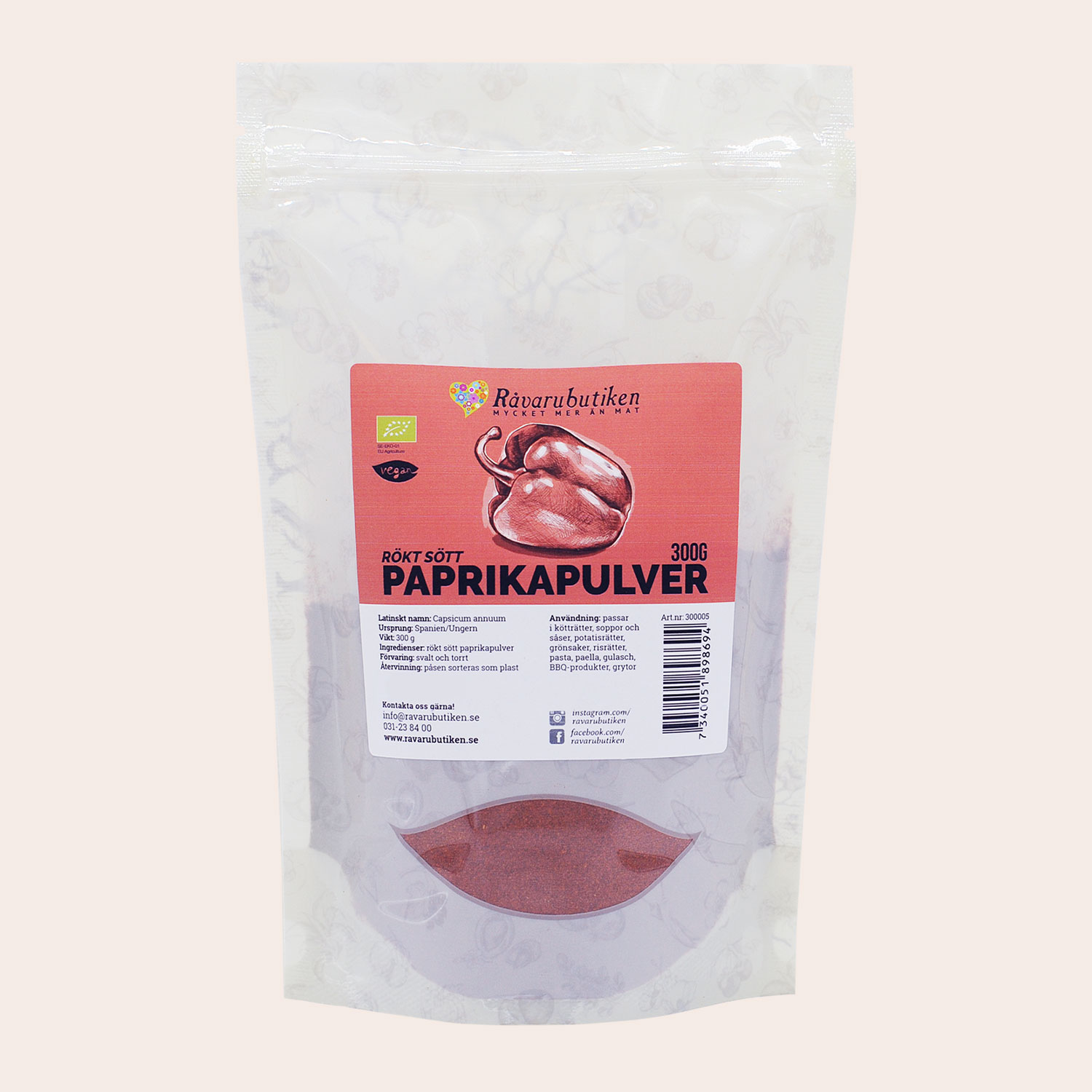 Paprikapulver Rökt Sött EKO 300g