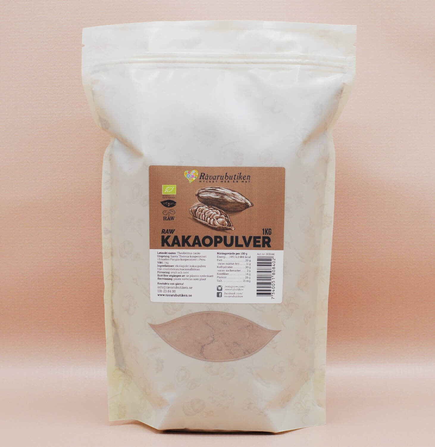 Kakaopulver Pangoa Rå RAW&EKO 1kg