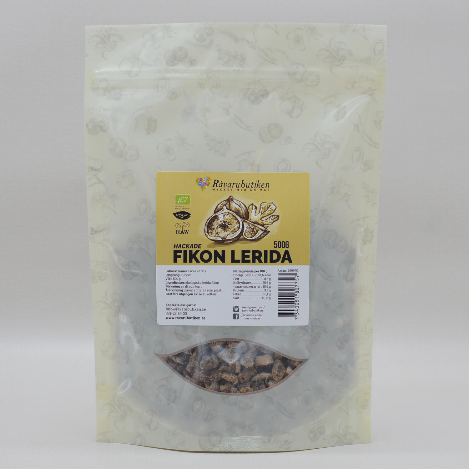 Fikon Lerida Hackade RAW&EKO 500g