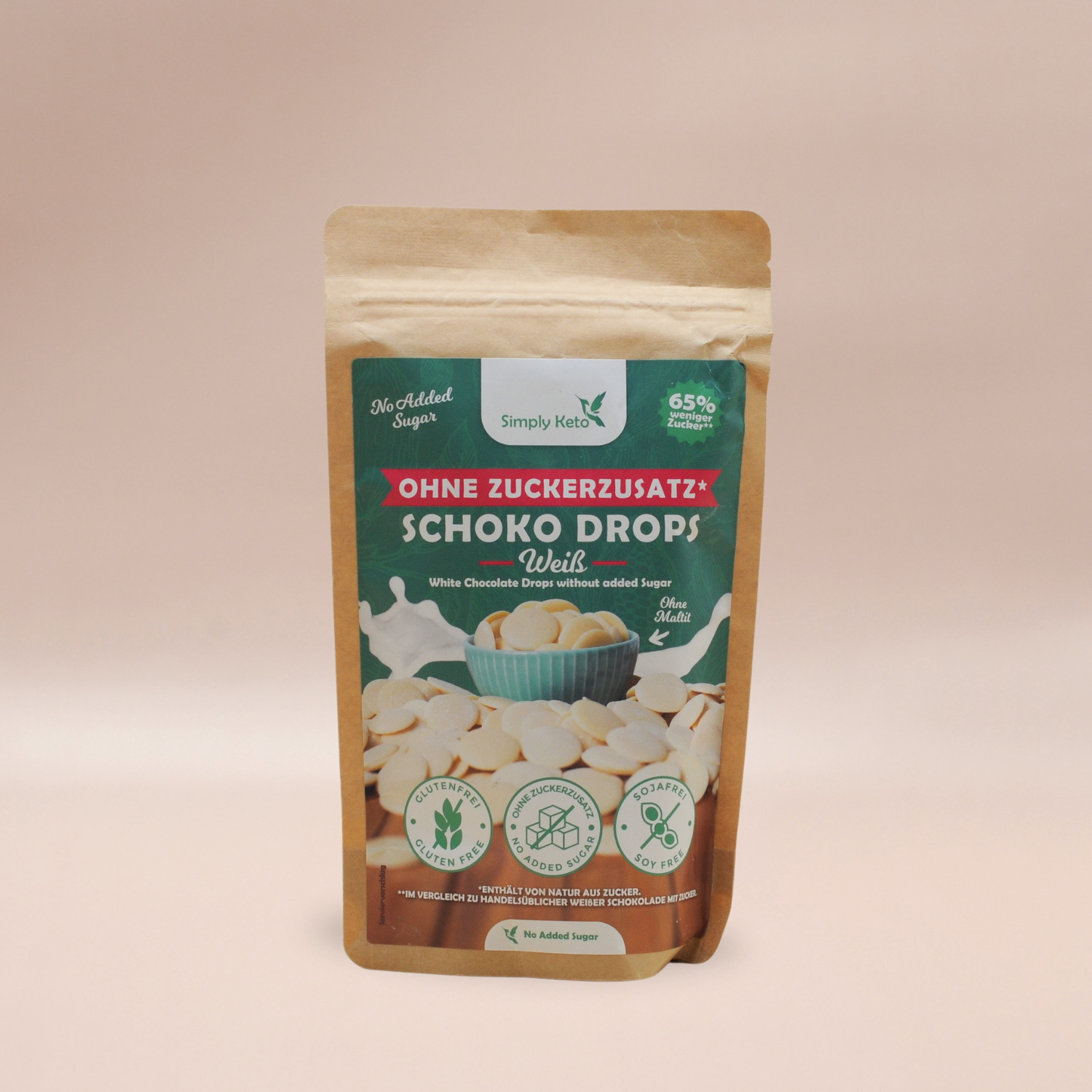 Simply Keto Chokladdroppar Vit Choklad 200g