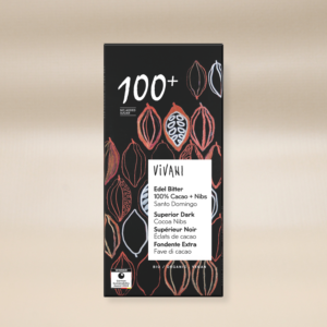 Vivani Choklad Ädelmörk 100% Kakao+Nibs Santo Domingo EKO