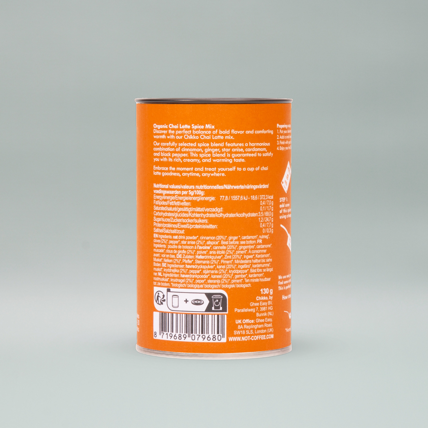 Chikko Not Coffee Chai Lattemix EKO 130g