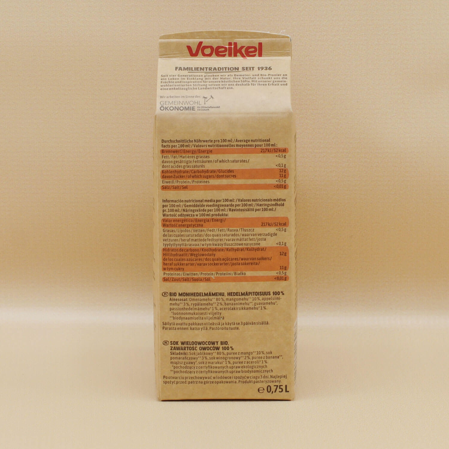 Voelkel Juice Mango Multi Demeter EKO 0,75l - Bild 2